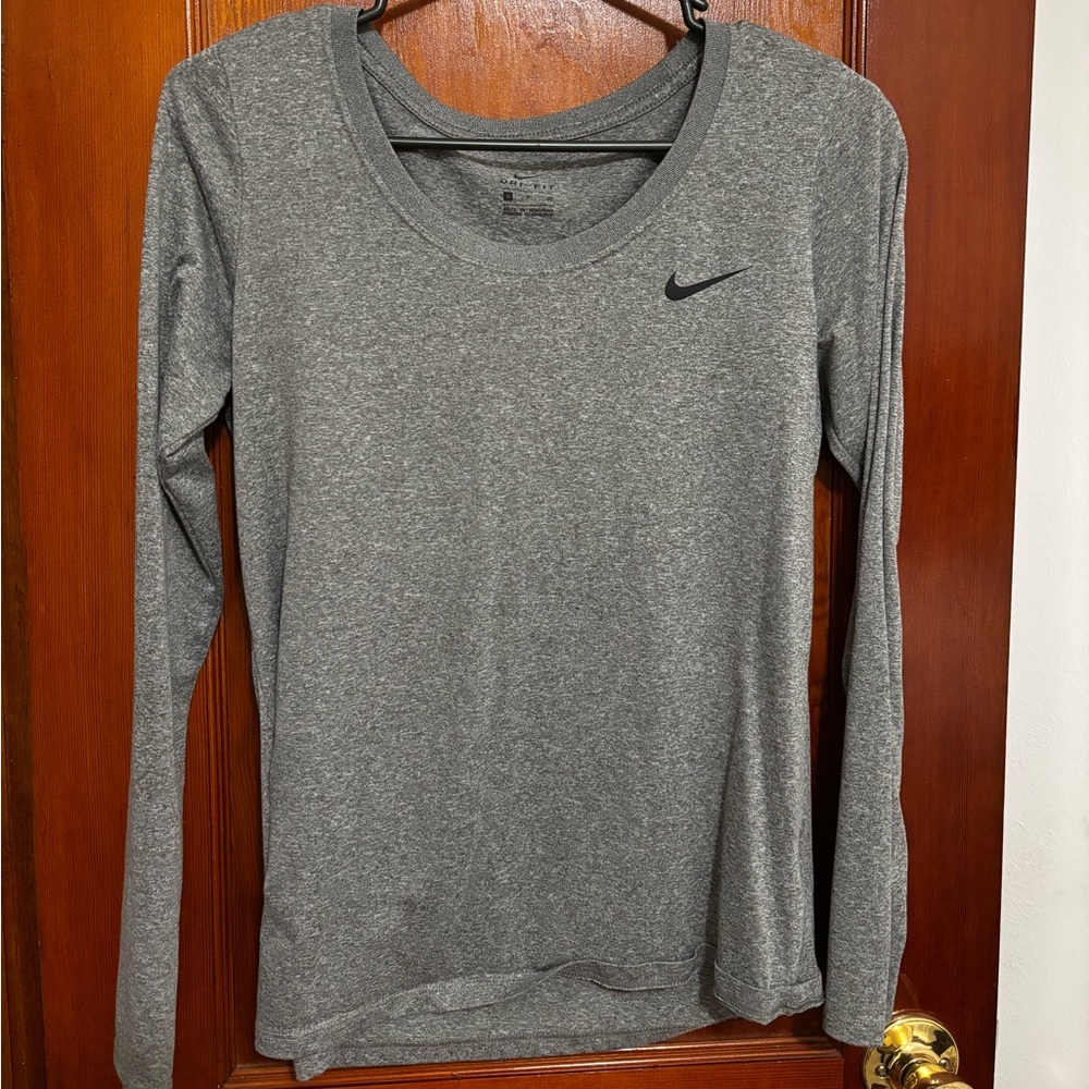 Nike Grey Long Sleeve Shirt - Small